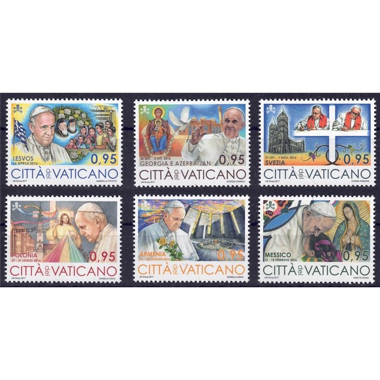 VATICAN 2017 Pope's Travels 6v MNH**