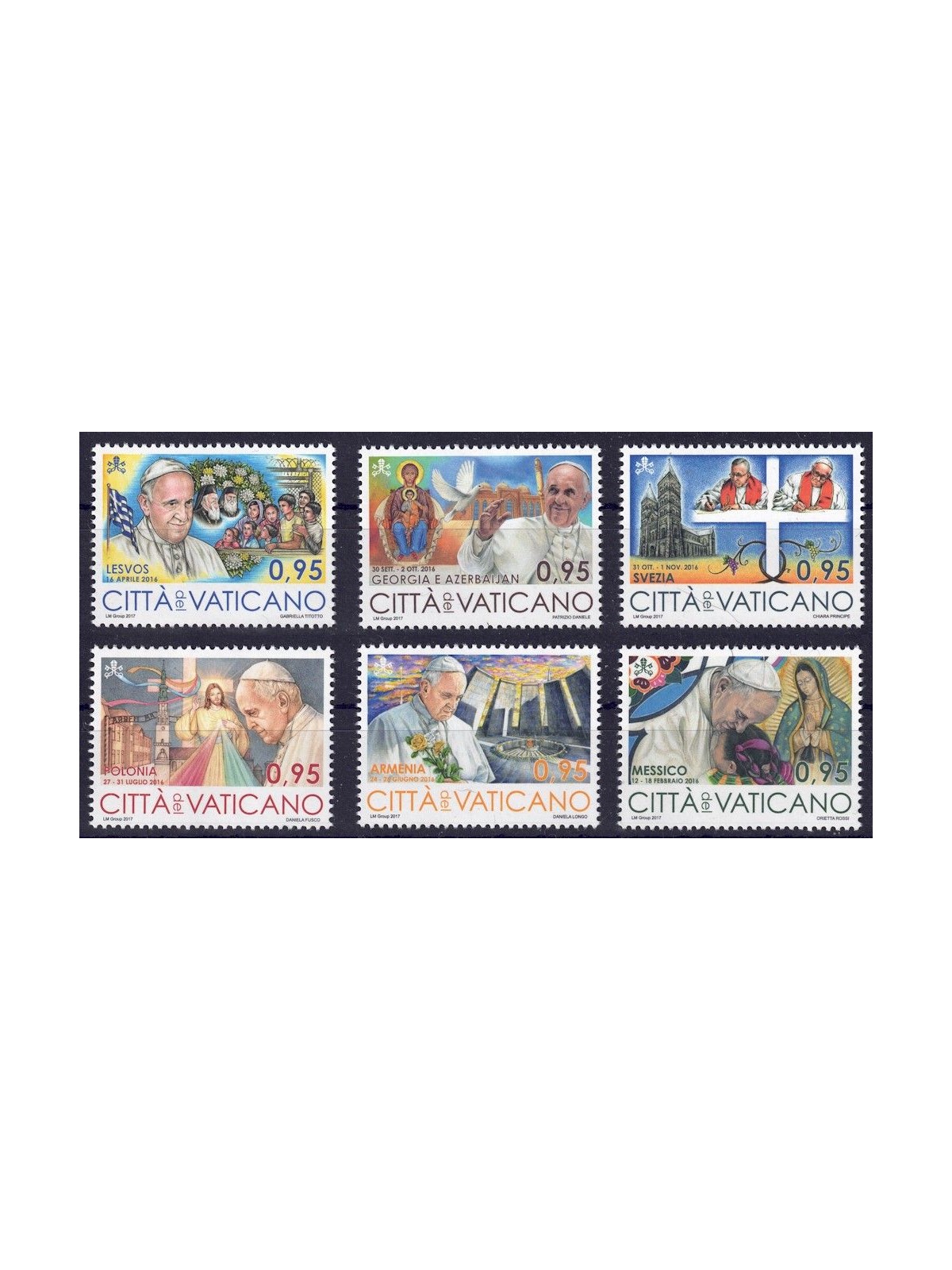 VATICAN 2017 Pope's Travels 6v MNH**
