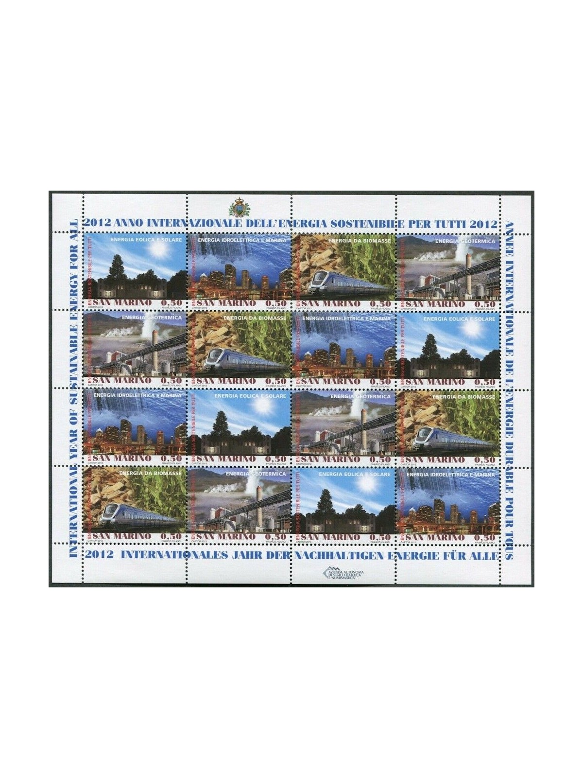 SAN MARINO 2012 Sustainable Energy m/s MNH**