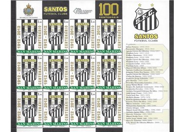SAN MARINO 2012 Santos Football Club m/s MNH**