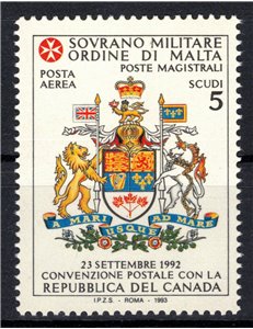 SMOM 1993 Postal Convention Republic of Canada MNH**
