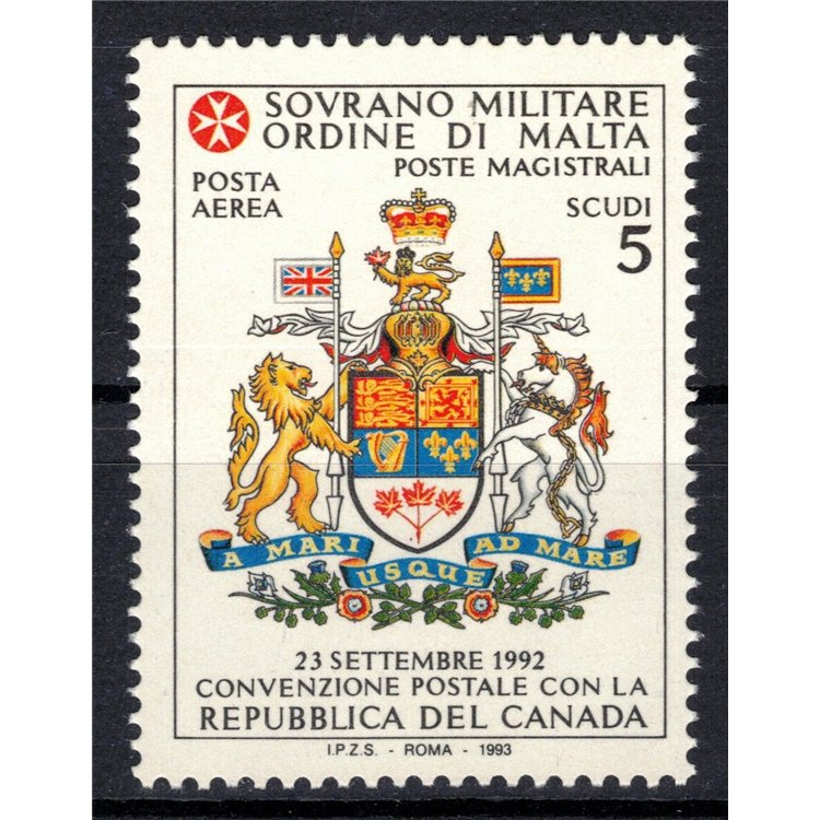 SMOM 1993 Postal Convention Republic of Canada MNH**