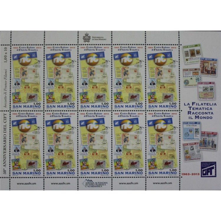 SAN MARINO 2013 Centro italiano di filatelia tematica MF MNH**