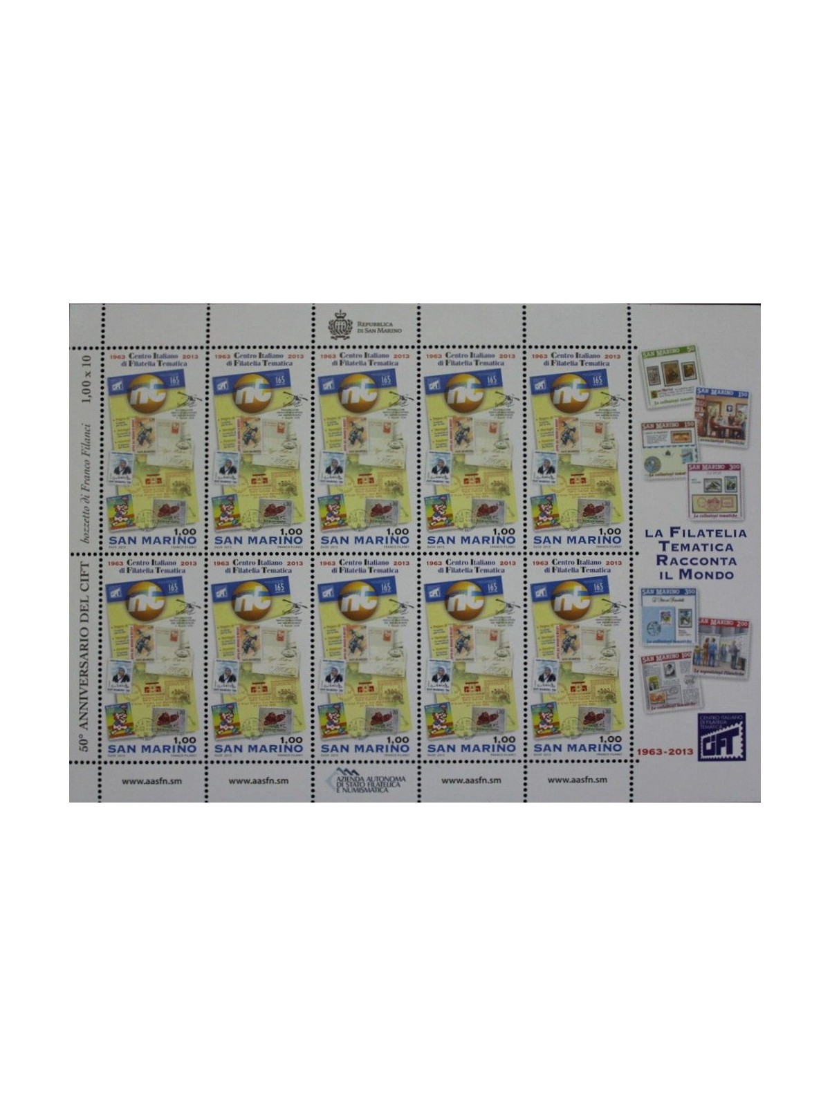 SAN MARINO 2013 Centro italiano di filatelia tematica MF MNH**