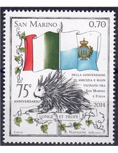 SAN MARINO 2014 Agreement with Italy MNH**