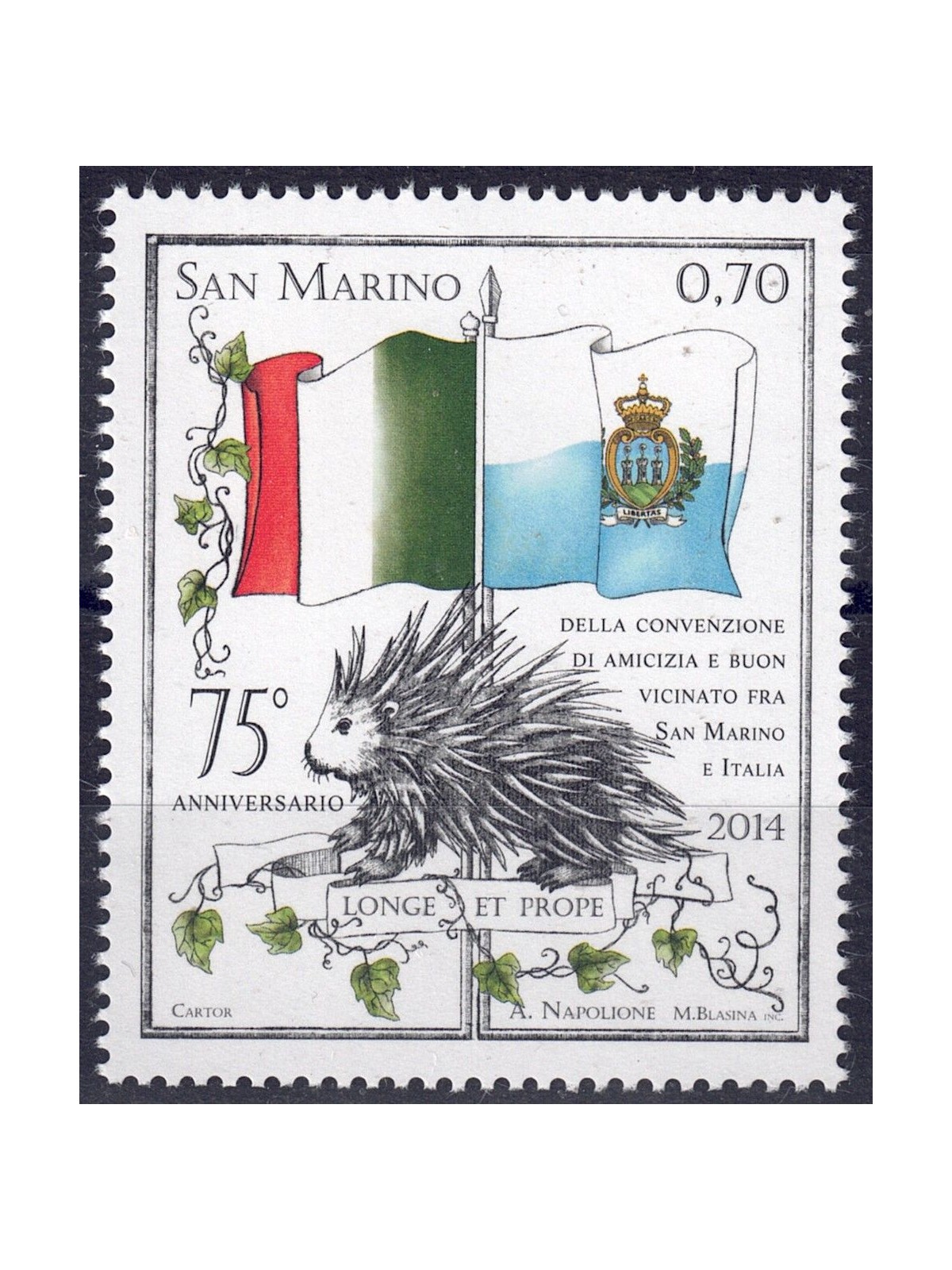 SAN MARINO 2014 Convenzione con Italia MNH**