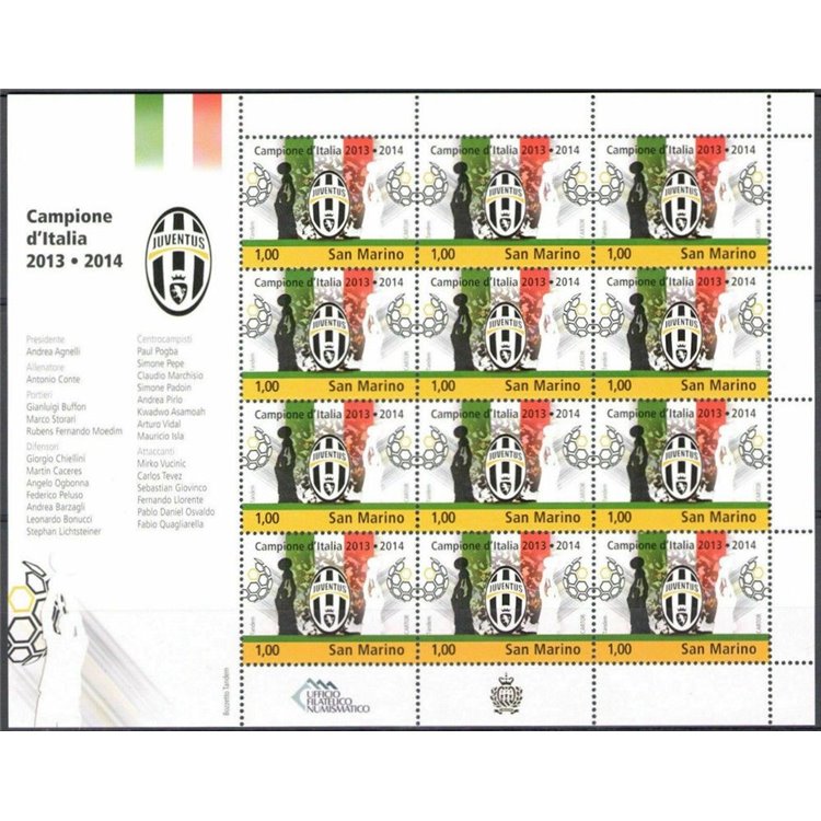 SAN MARINO 2014 Juventus campione d'Italia MF MNH**