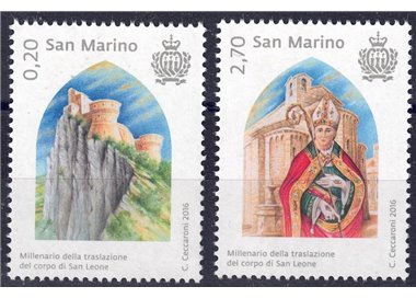 SAN MARINO 2016 Traslazione San Leone 2v MNH**