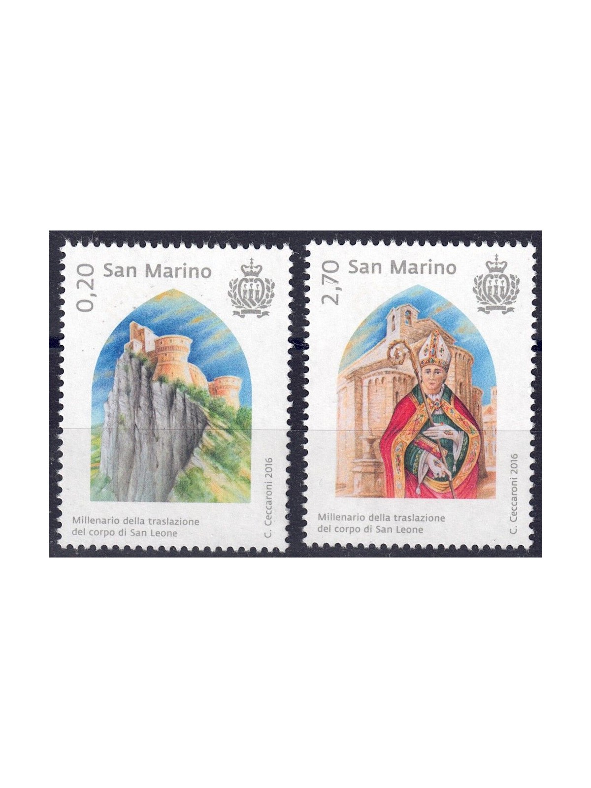 SAN MARINO 2016 Translation of San Leone 2v MNH**
