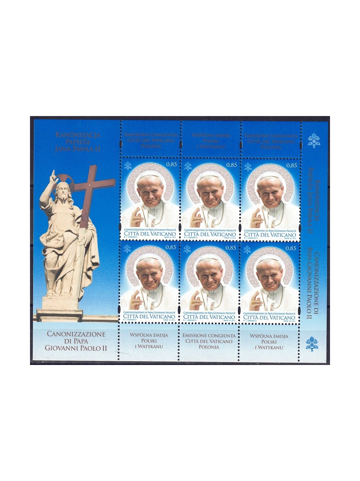 VATICANO 2014 Canonizzazione di Papa Giovanni Paolo II MF MNH**