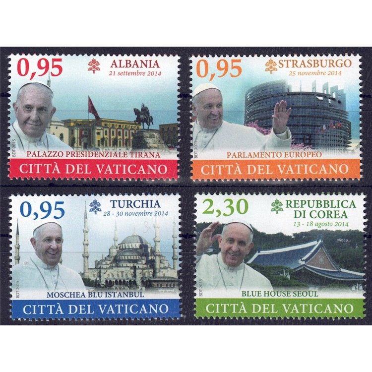 VATICAN 2015 Pope's Travels 4v MNH**