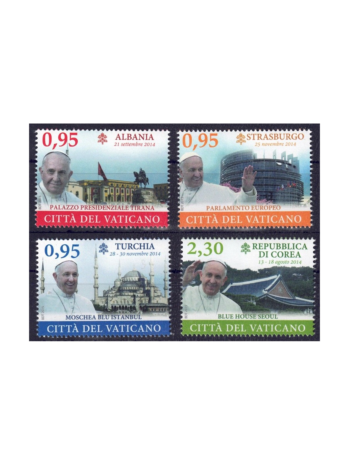VATICANO 2015 Viaggi del Papa 4v MNH**