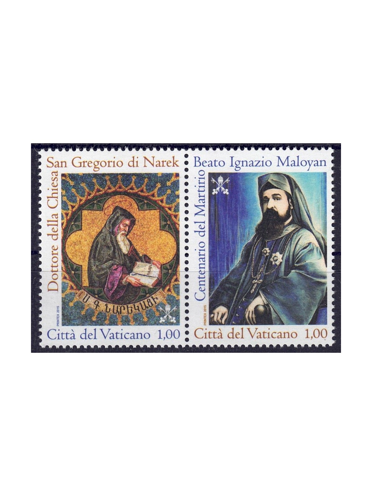 VATICANO 2015 Ignazio Maloyan e S. Gregorio di Narek 2v MNH**
