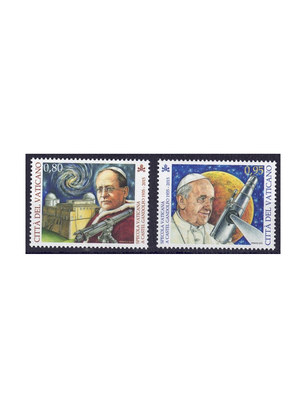 VATICANO 2015 Specola Vaticana 2v MNH**