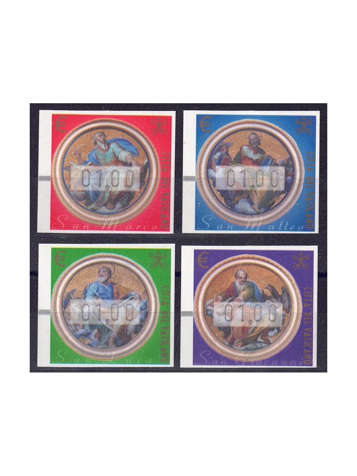 VATICANO 2002 Automatici 1,00 (fili di seta) 4v MNH**