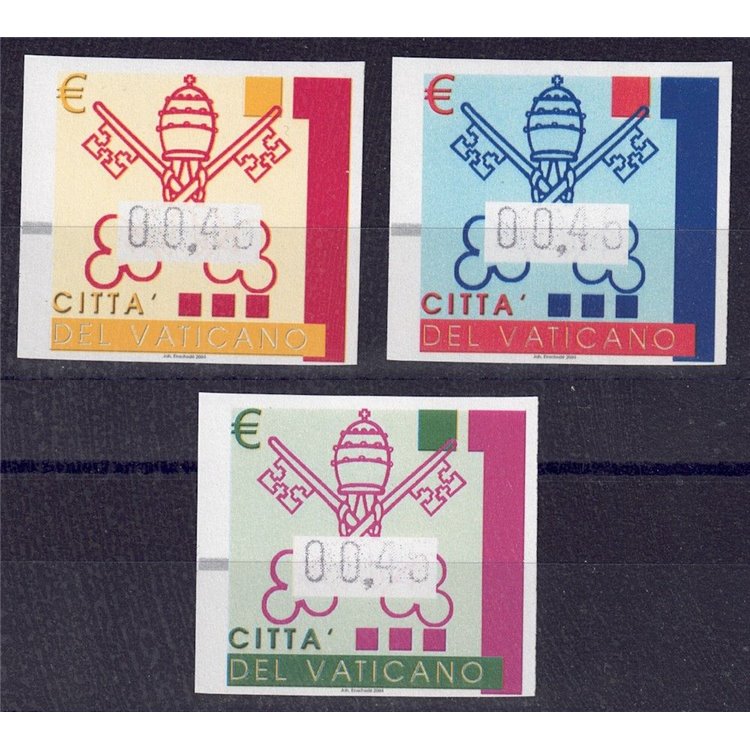 VATICAN 2004 Emblem, automatic stamps (variety) 3v MNH**