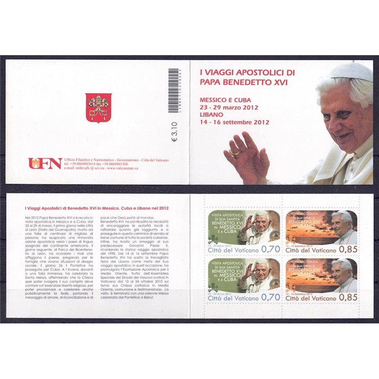 VATICANO 2013 Viaggi del Papa LB MNH**