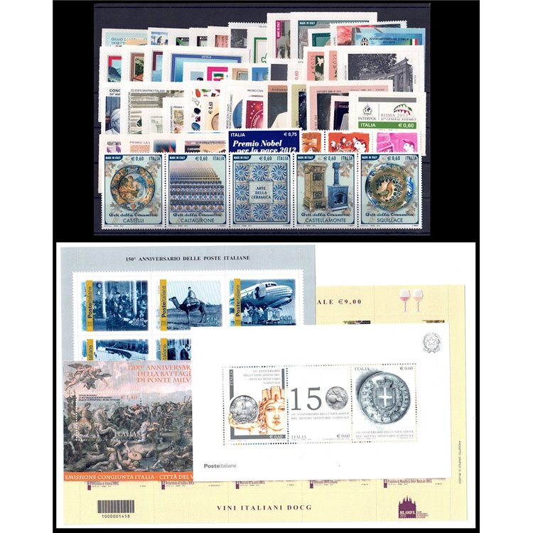 ITALY 2012 Complete Vintage 55v + 4 s/s MNH**
