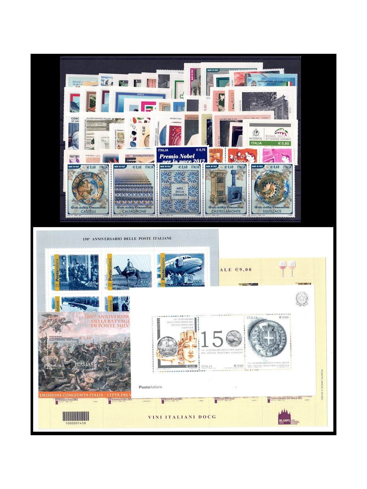 ITALY 2012 Complete Vintage 55v + 4 s/s MNH**