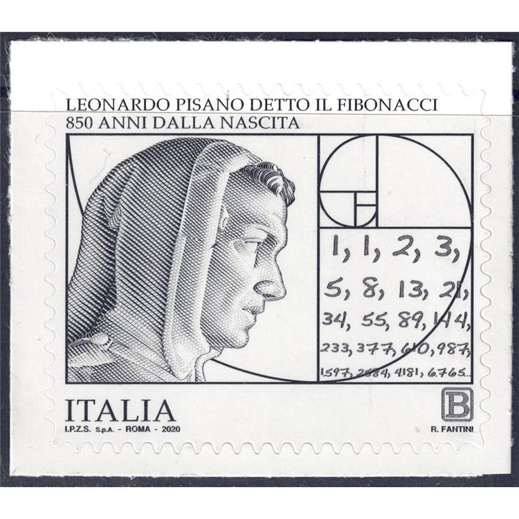 ITALIA 2020 Leonardo Pisano (Fibonacci) MNH**