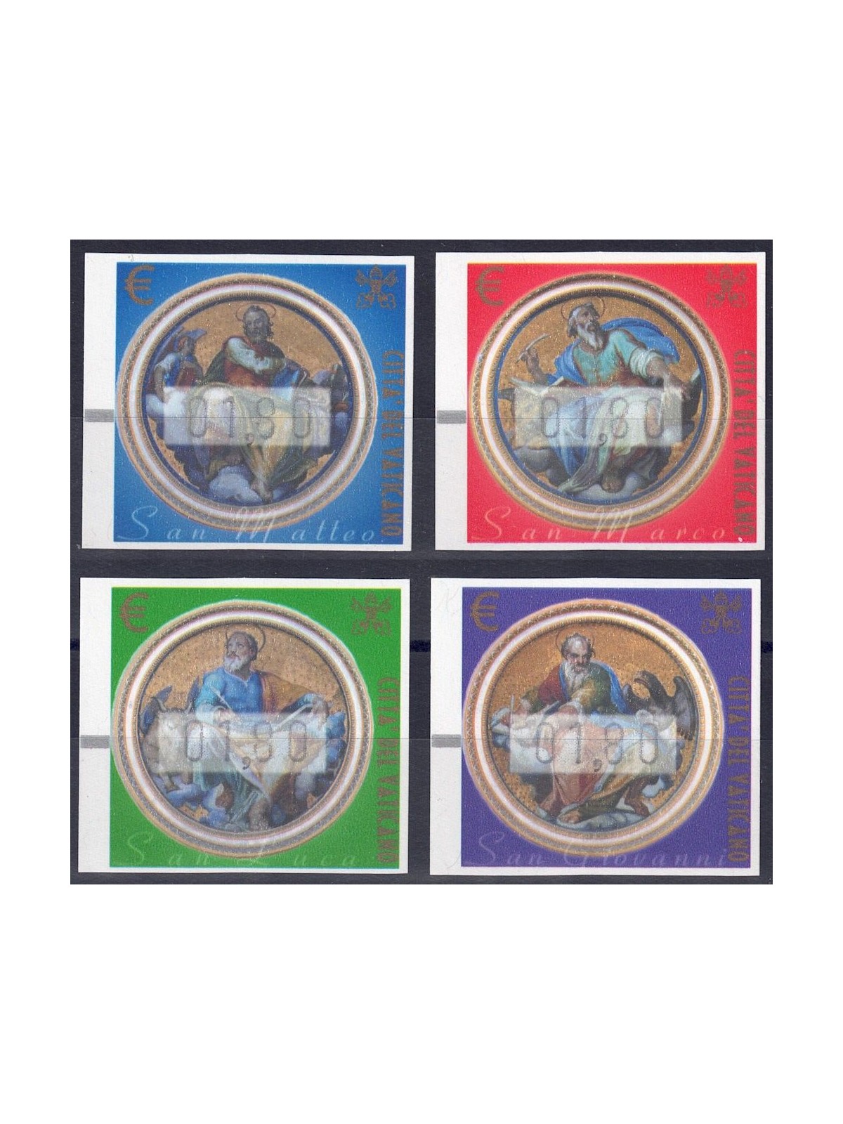 VATICANO 2002 Automatici 1,80 (fili di seta) 4v MNH**
