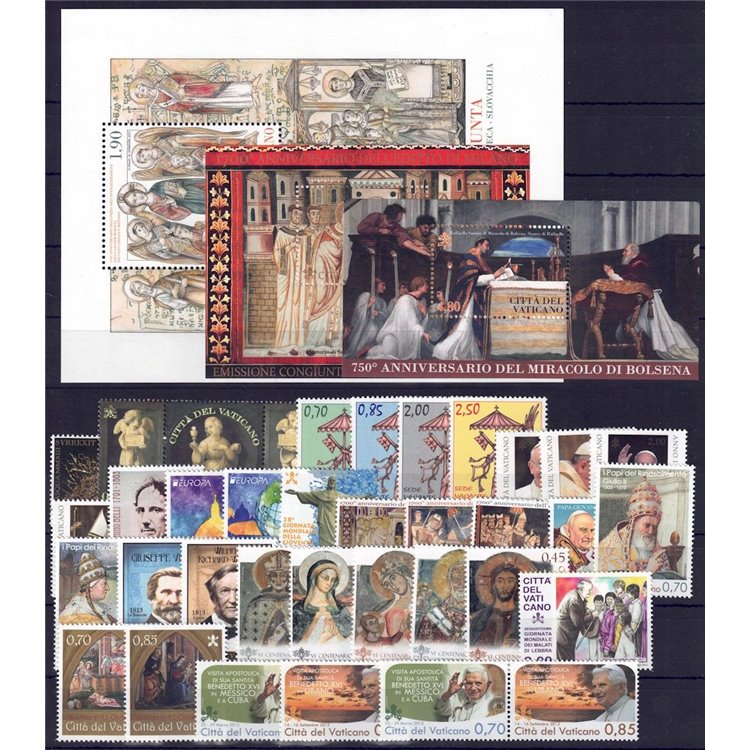 VATICAN 2013 Complete Year 36v + 3 s/s MNH**