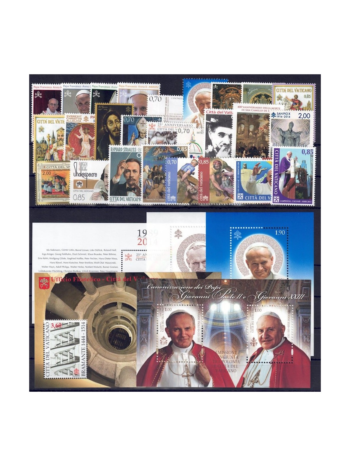VATICAN 2014 Complete Year 26v + 5 s/s MNH**