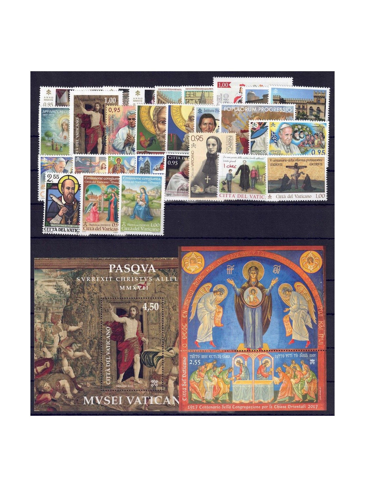 VATICANO 2017 Annata Completa 29v + 2 BF MNH**