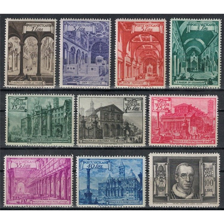 VATICANO 1949 Basiliche Romane 10v MH*