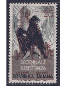 ITALY 1954 Anniversary of the Resistance (2nd printing) us