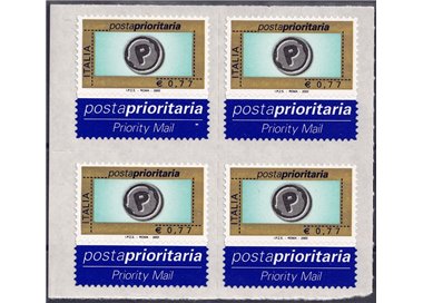 ITALY 2002 Priority Mail €0.77 (in blocks of four) MNH**