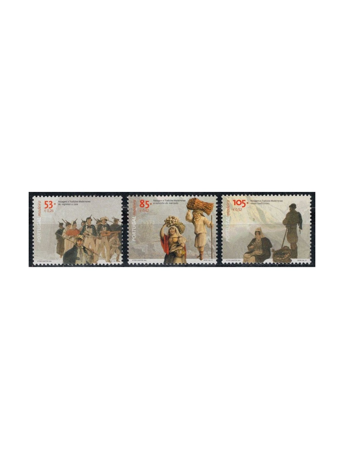 MADEIRA 2001 Landscapes and traditions 3v MNH**