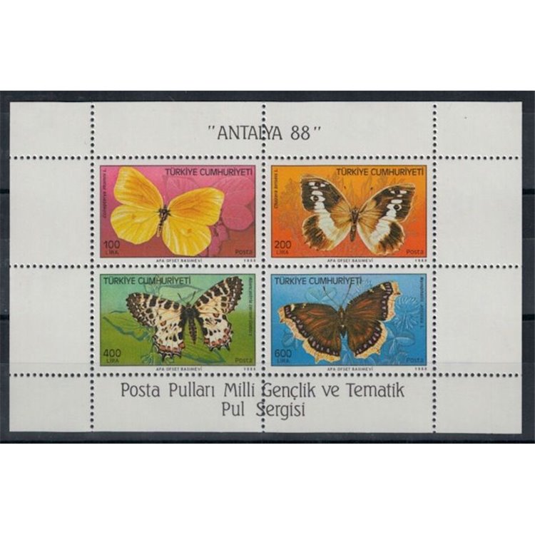 TURKEY 1988 Butterflies s/s MNH**