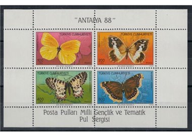 TURKEY 1988 Butterflies s/s MNH**