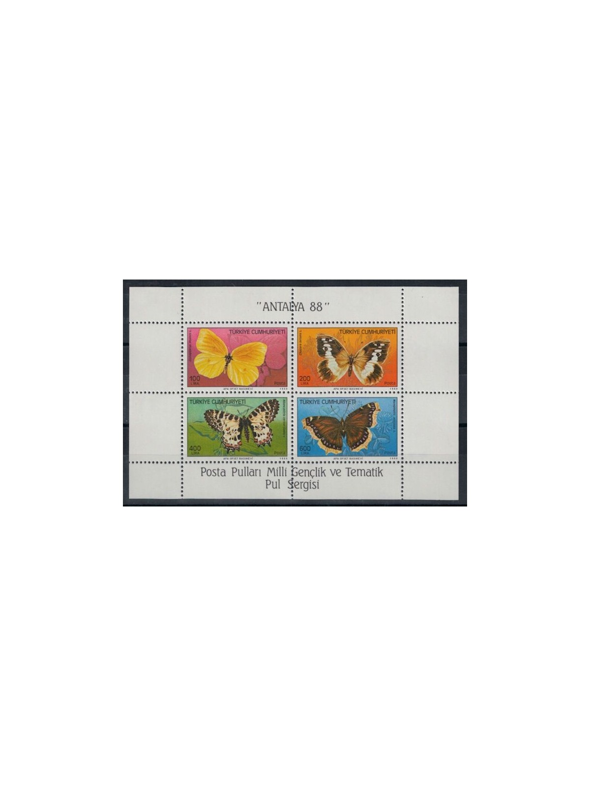 TURKEY 1988 Butterflies s/s MNH**