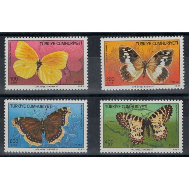 TURCHIA 1988 Farfalle 4v MNH**