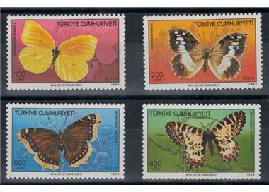 TURKEY 1988 Butterflies 4v MNH**
