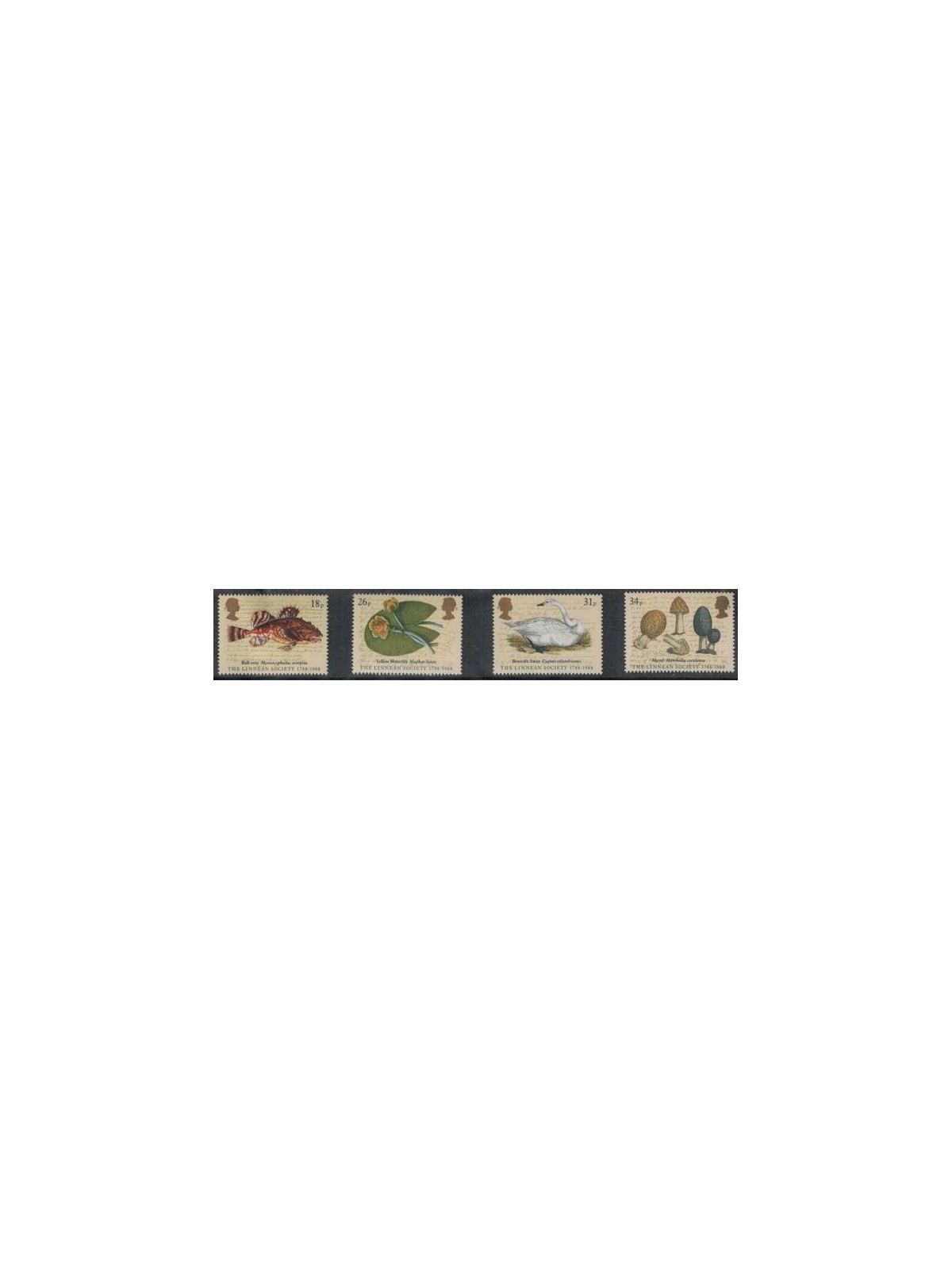 GREAT BRITAIN 1988 Linnean society 4v MNH**