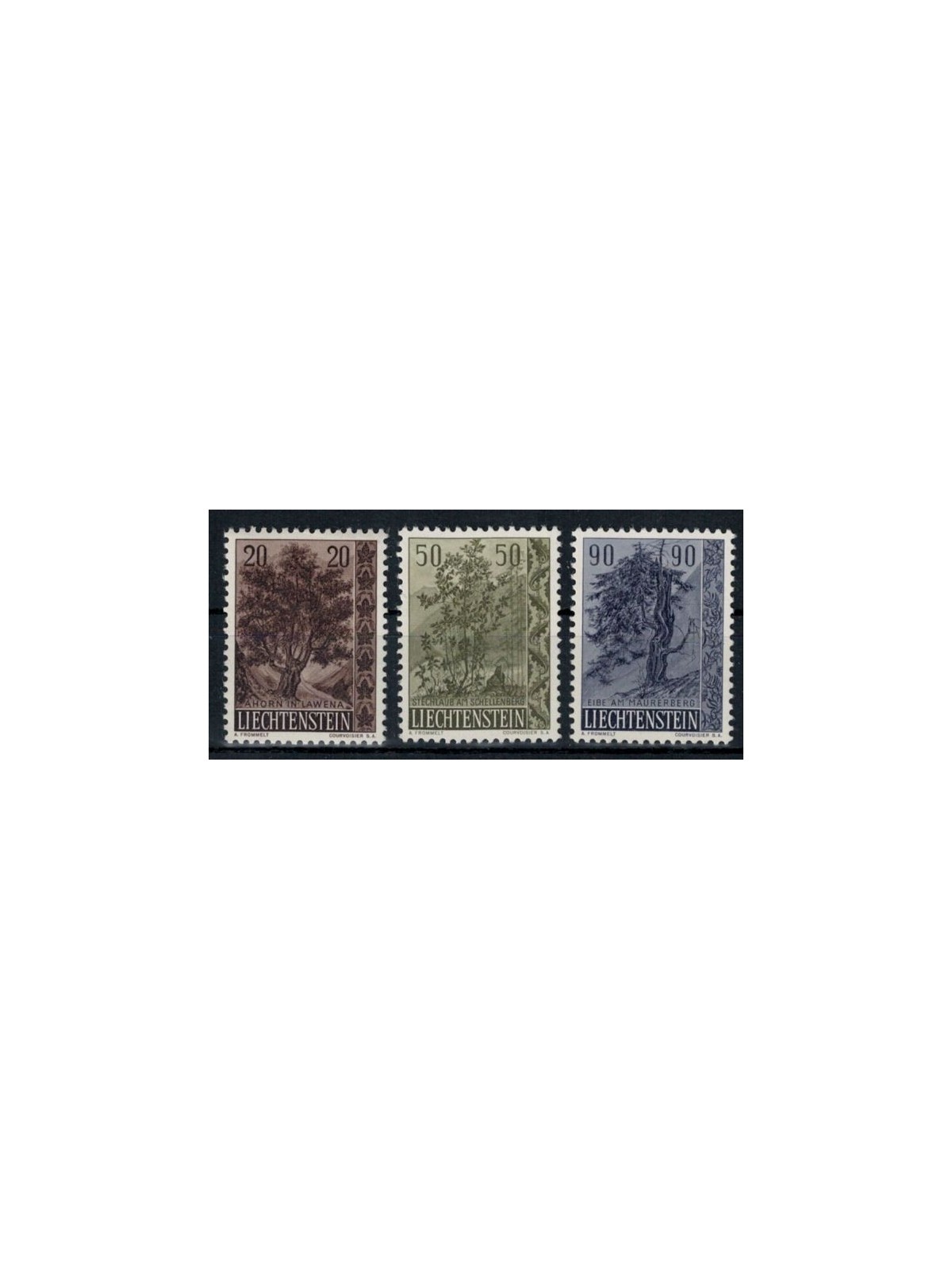 LIECHTENSTEIN 1958 Alberi e arbusti 3v MNH**