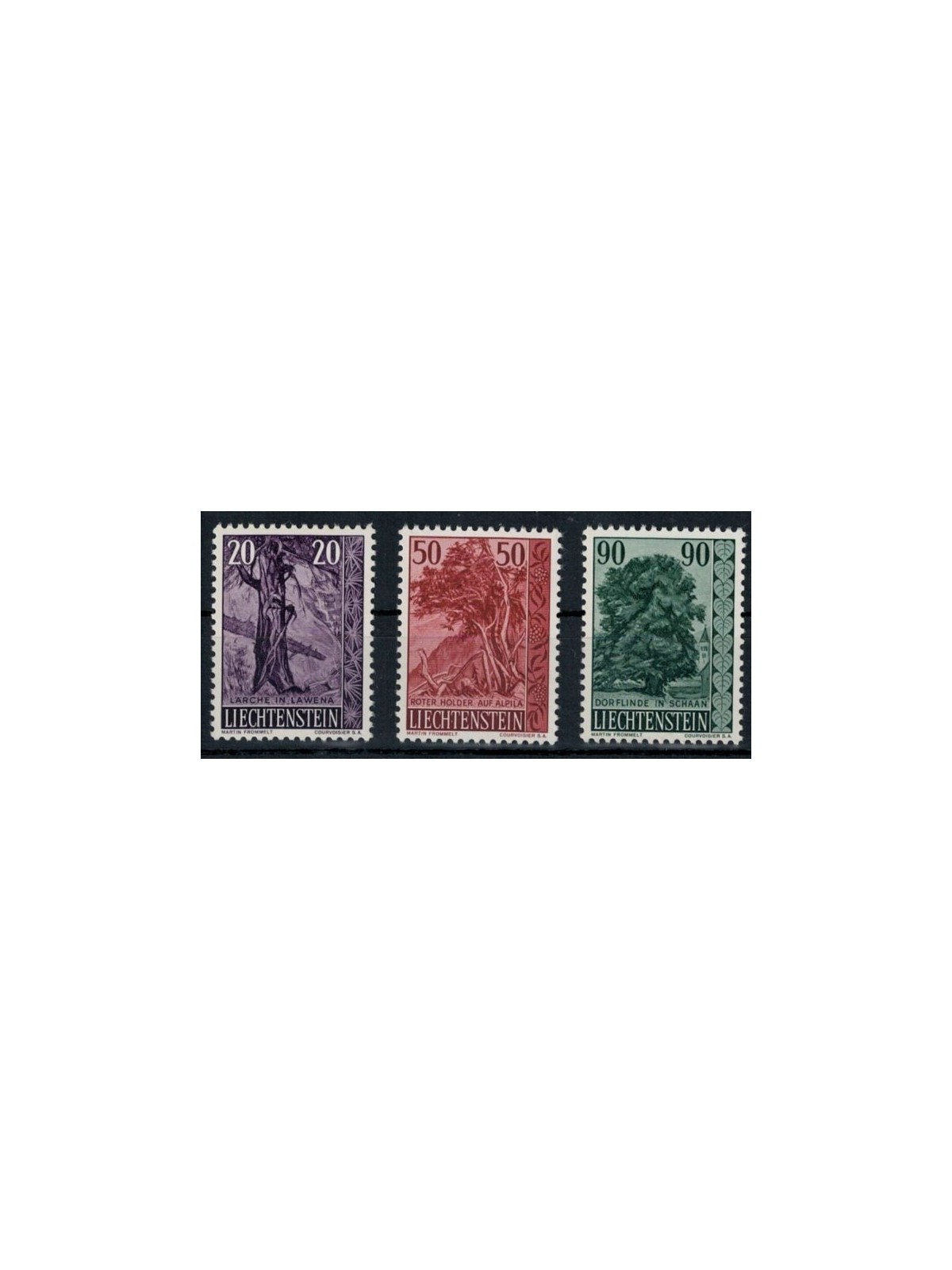 LIECHTENSTEIN 1959 Trees and shrubs 3v MNH**