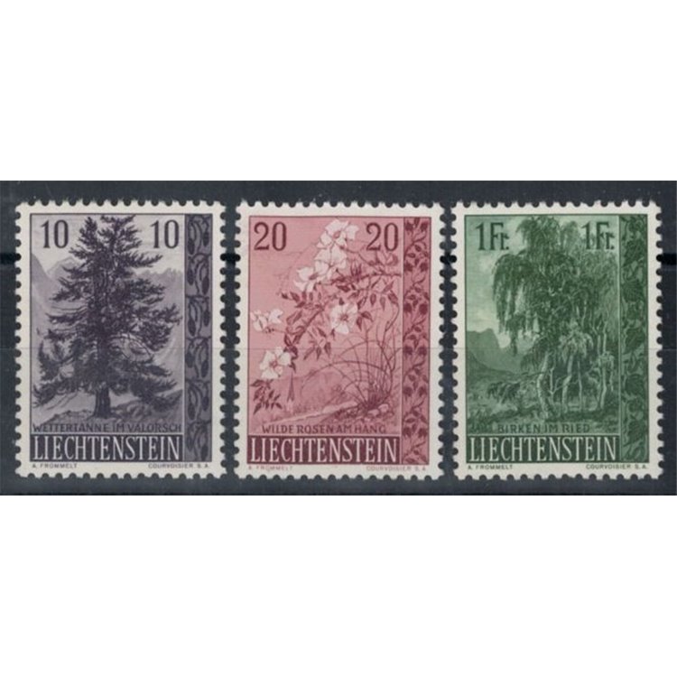 LIECHTENSTEIN 1957 Alberi e arbusti 3v MNH**
