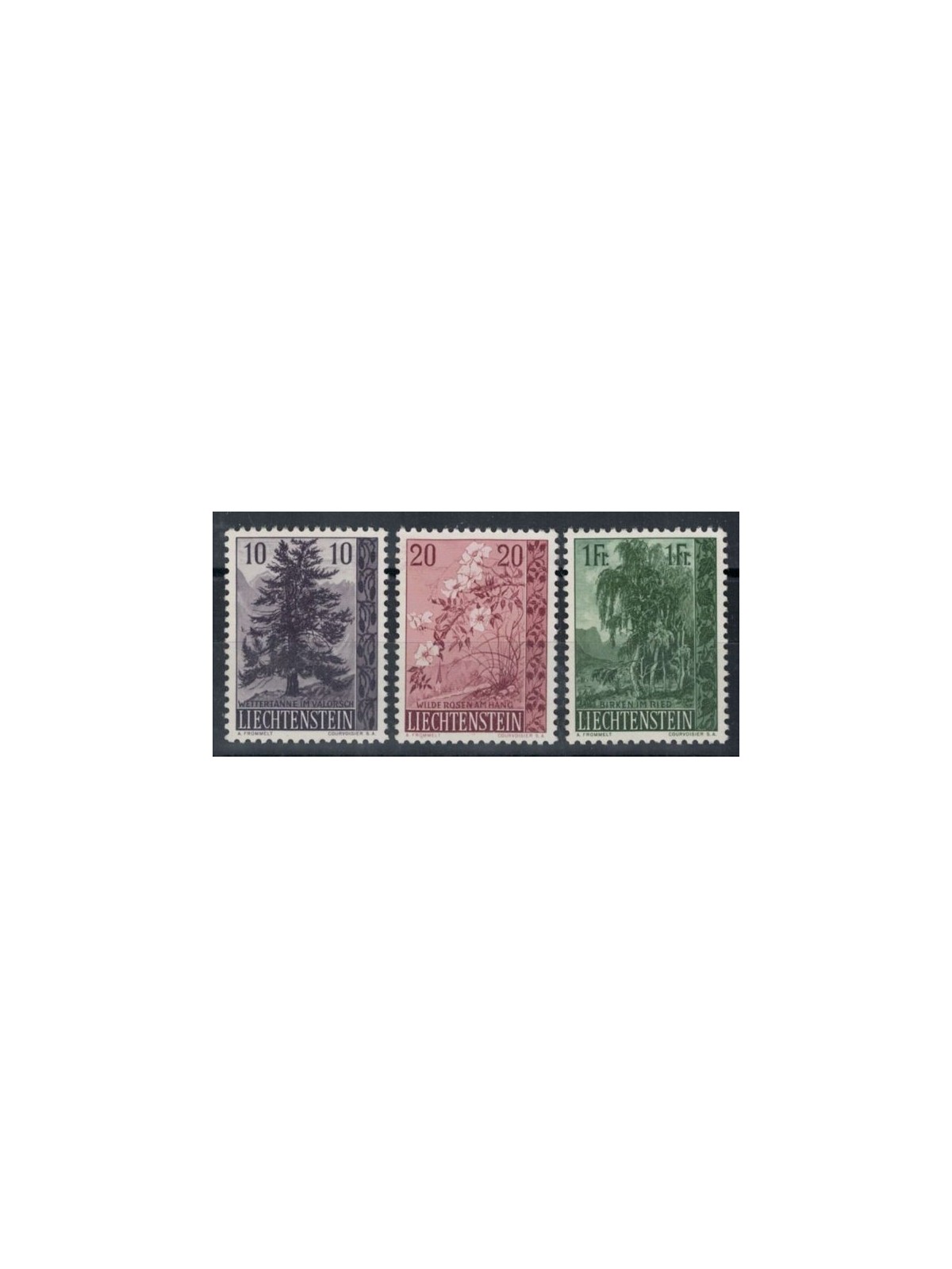 LIECHTENSTEIN 1957 Alberi e arbusti 3v MNH**