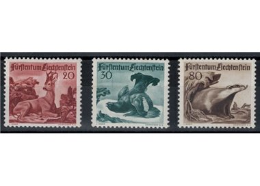LIECHTENSTEIN 1950 Fauna, 3rd series 3v MNH**