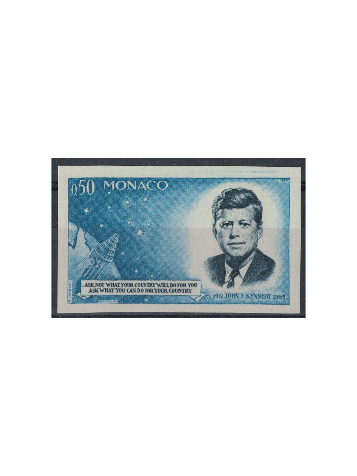MONACO 1964 J.F. Kennedy imperforated 1v MNH**