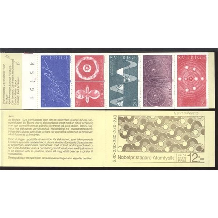 SWEDEN 1982 Nobel Prize winners for Physics - Nobel prize winners 5v in booklet