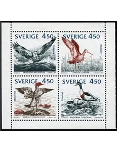 SWEDEN 1994 Birds - WWF, birds 8v in booklet