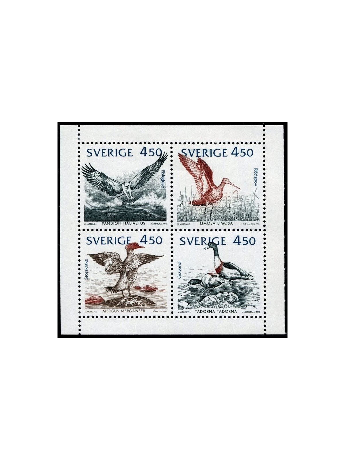 SVEZIA 1994 Uccelli - WWF, birds 8v in libretto