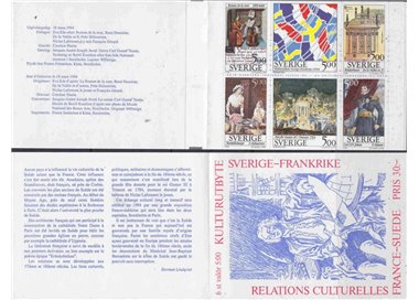 SVEZIA 1994 Relazioni culturali Sweden France 6v in libretto
