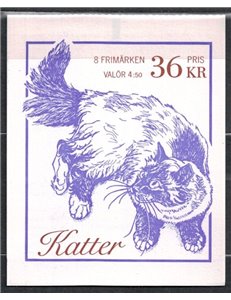 SWEDEN 1994 Cats 8v in booklet