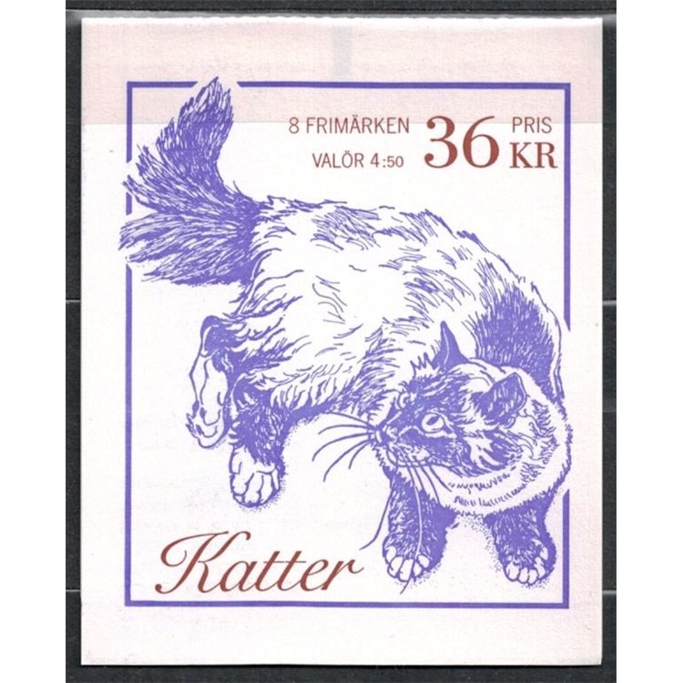 SWEDEN 1994 Cats 8v in booklet